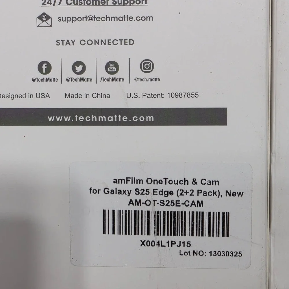 amFilm OneTouch & Cam Tempered Glass Screen Protector for Galaxy S25 Edge BUNDLE